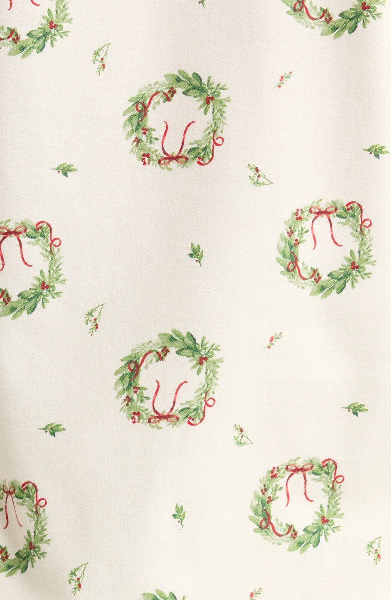 Nordstrom Cozy Cotton Blend Flannel Pajamas, Alternate, color, Ivory Winter Berry Garland