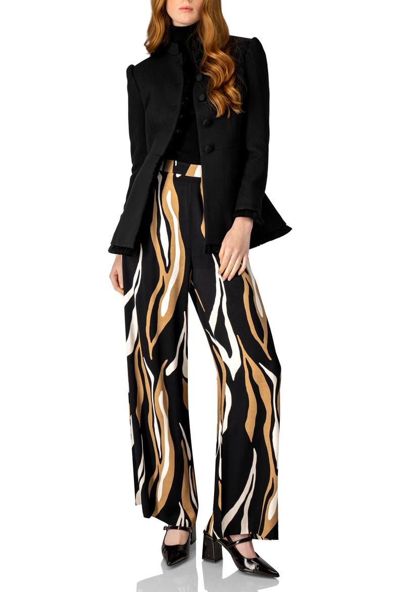 Blazer with Fringe Detail, Alternate, color, Black