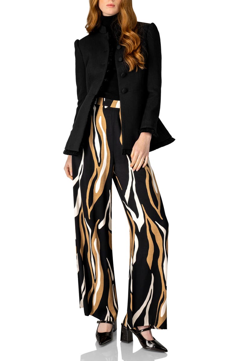 IVONNE Blazer with Fringe Detail, Alternate, color, Black