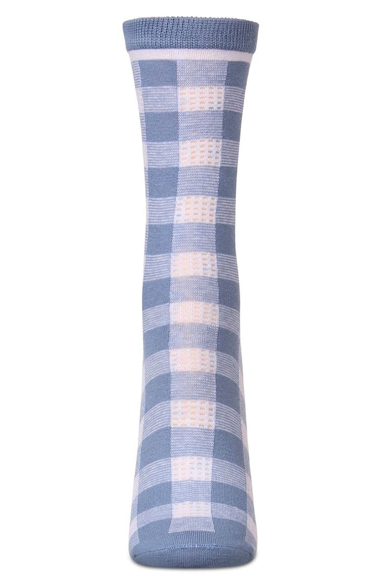 MeMoi Gingham Crew Socks, Alternate, color, 