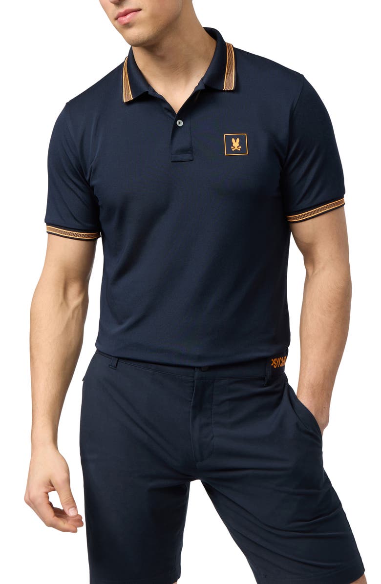 Psycho Bunny Tarrytown Sport Tipped Piqué Knit Polo, Main, color, 