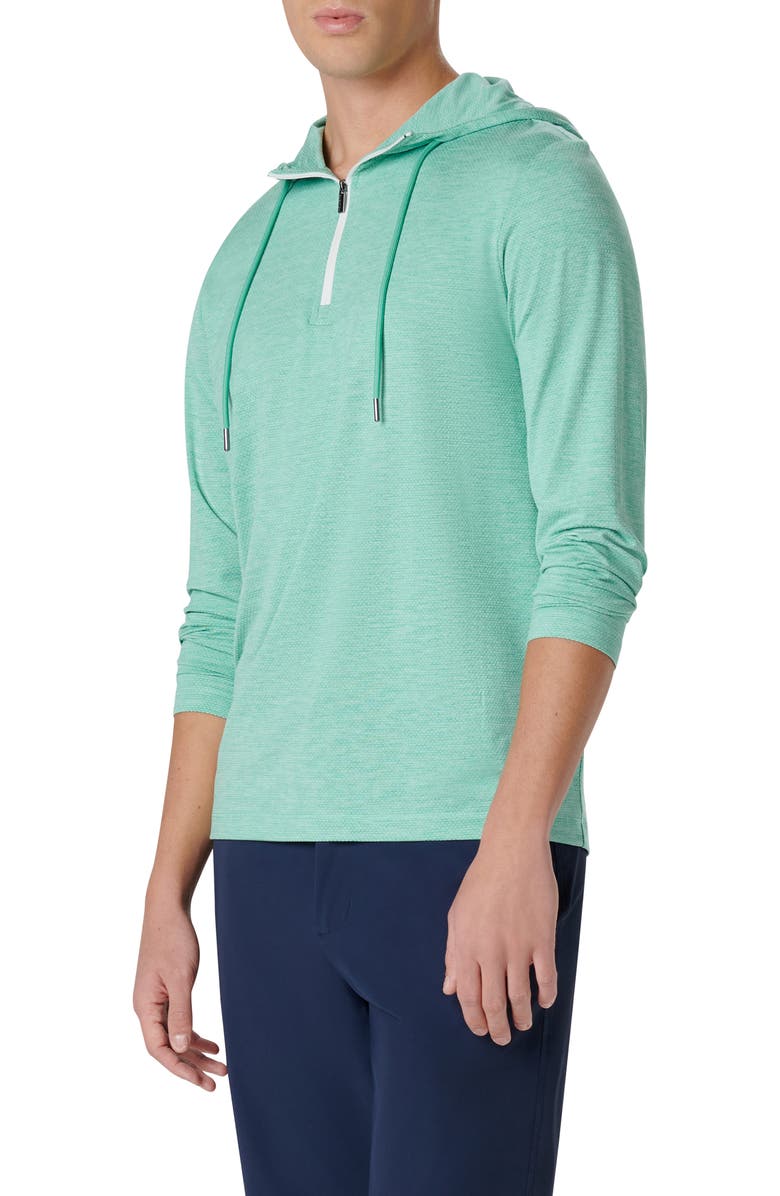 Bugatchi Quarter Zip Performance Hoodie, Alternate, color, Menthol