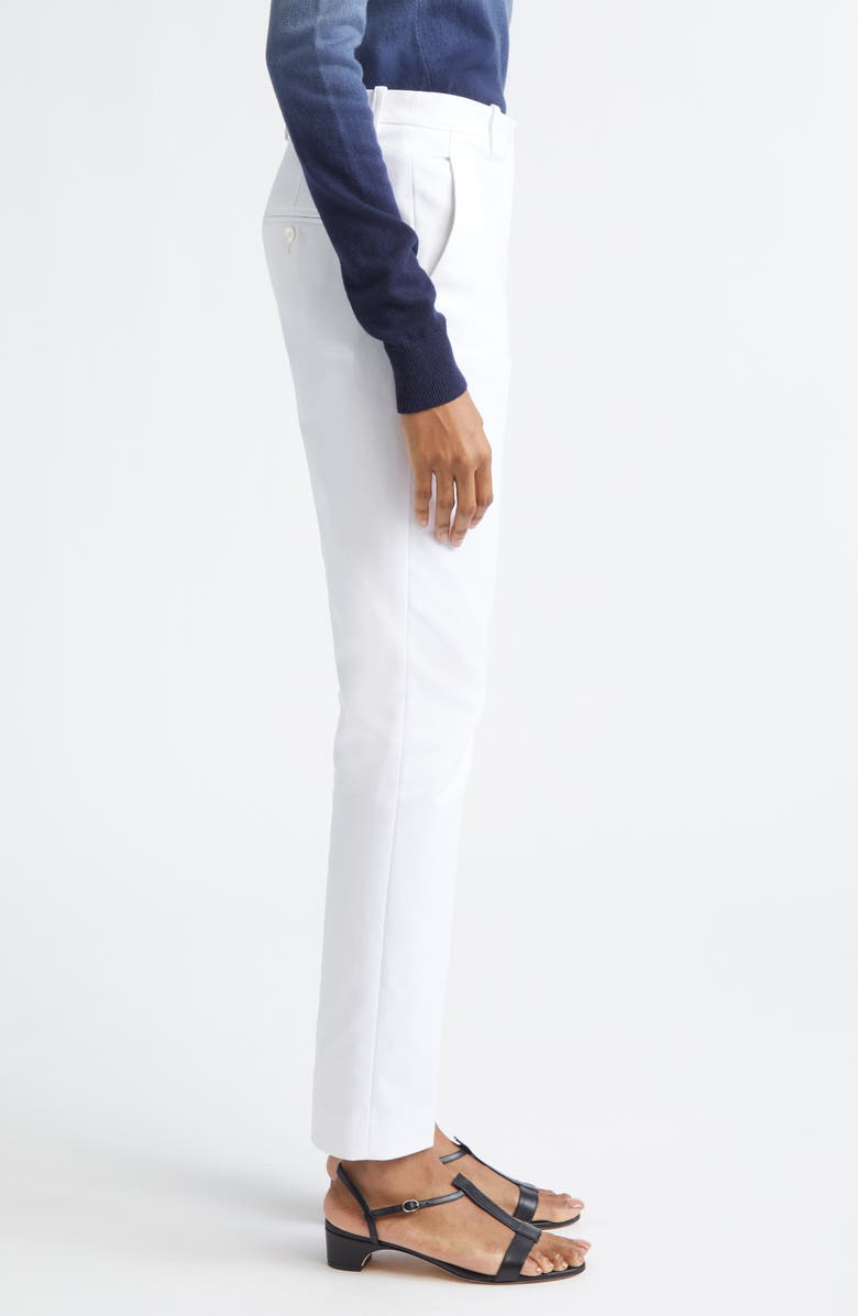 Michael Kors Collection Samantha Stretch Cotton Pants, Alternate, color, Optic White