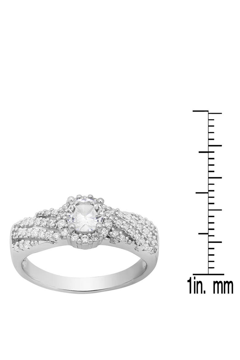 Round Simulated Diamond Pavé Ring, Alternate, color, SILVER