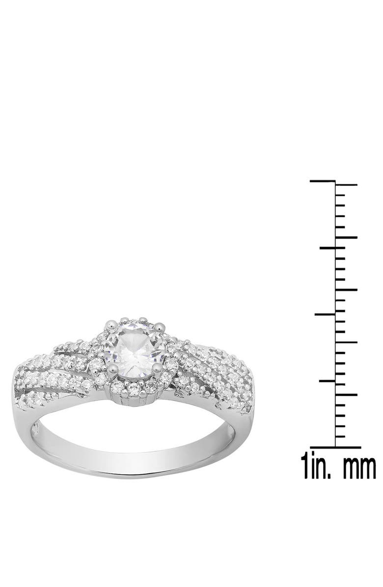 HMY JEWELRY Round Simulated Diamond Pavé Ring, Alternate, color, Silver
