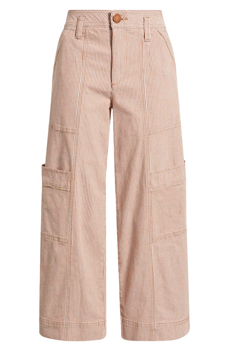 Wit & Wisdom Skyrise Cotton Crop Wide Leg Utility Pants, Alternate, color, Coffee