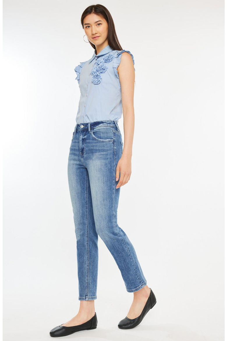 Maddy Essentials High Rise Slim Straight Leg Jeans, Alternate, color, Medium Wash