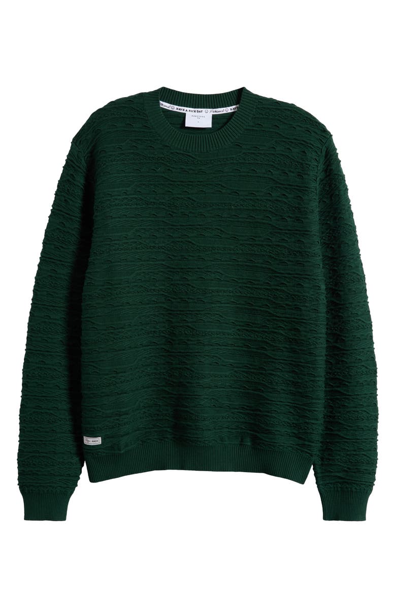 Percival Tales Textured Organic Cotton Sweater, Alternate, color, Forest