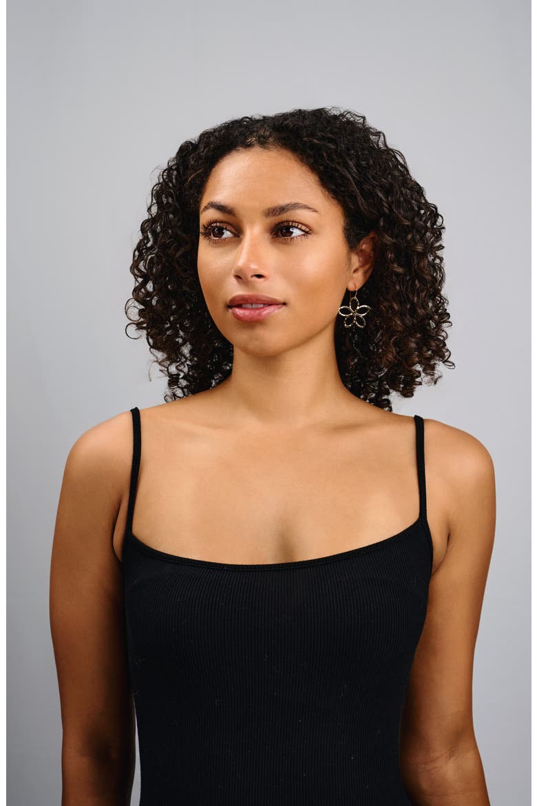 Melia Floral Drop Earrings, Alternate, color, GOLD