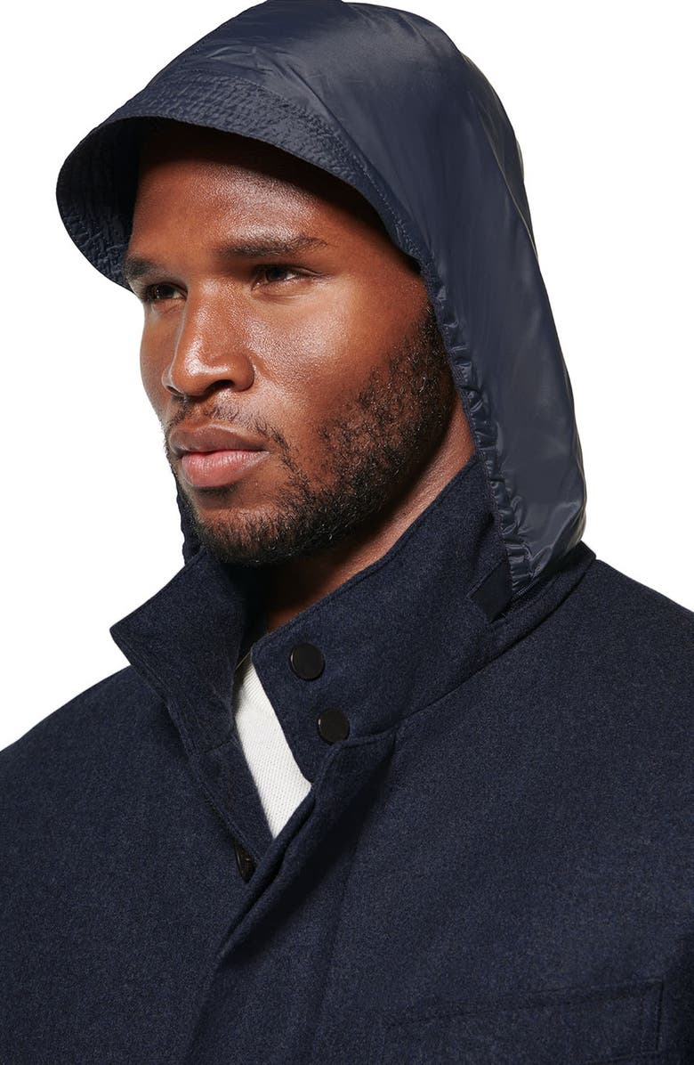 Norwegian Wool Slim Waterproof 750 Fill Power Quilted Down Coat with Packable Hood, Alternate, color, 