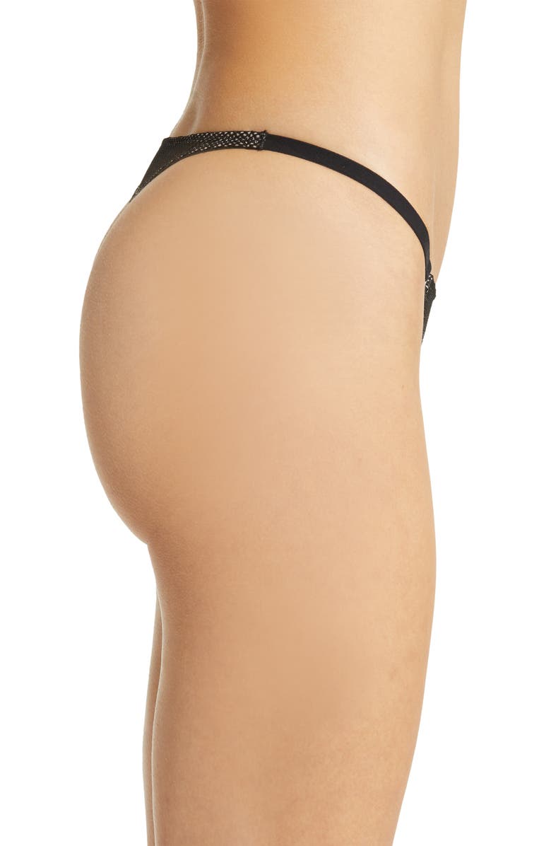 Skarlett Blue Mischief Thong, Alternate, color, Black/Nyln