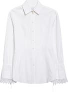 Erdem Tie Cuff Cotton Button-Up Shirt