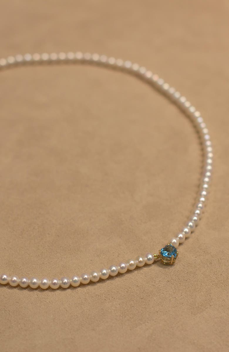 Poppy Finch Topaz Heart Pendant Freshwater Pearl Necklace, Alternate, color,
