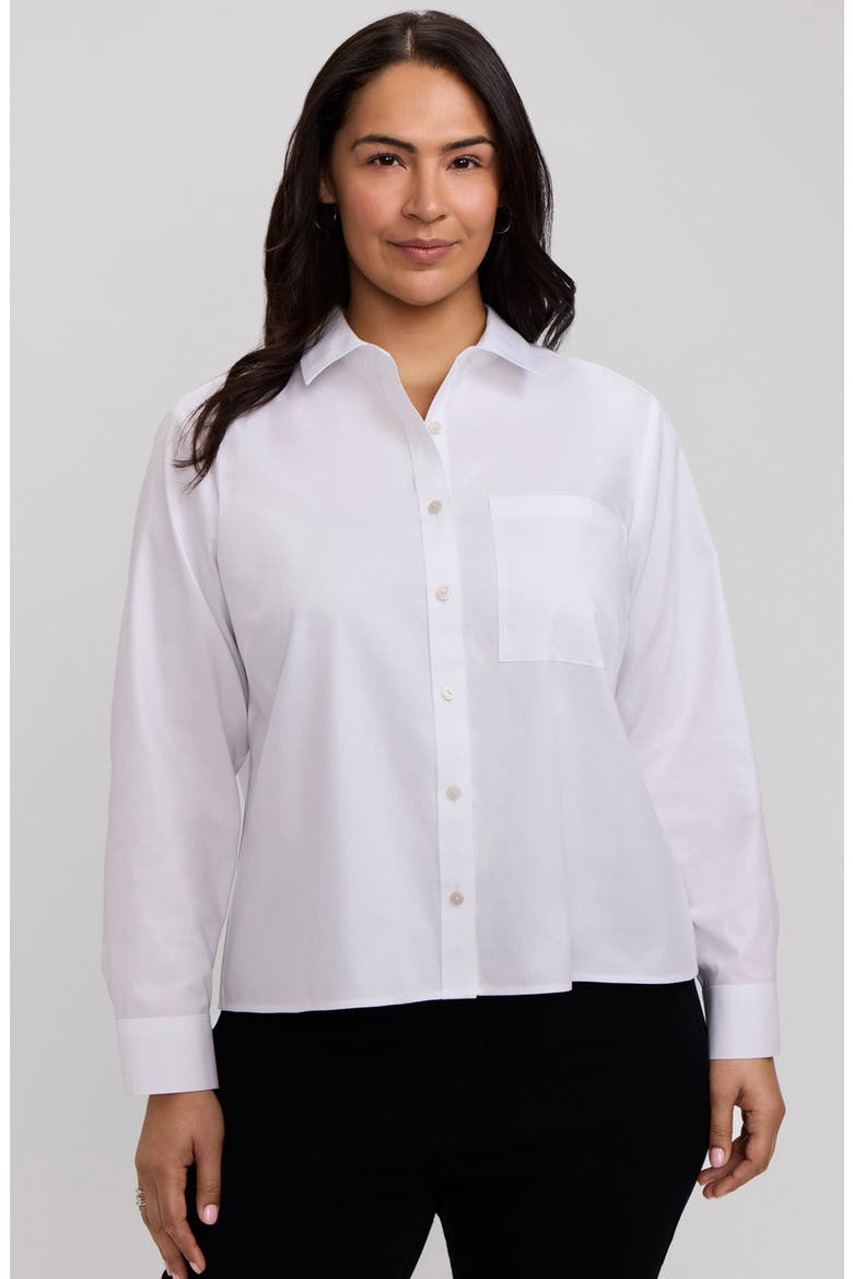Jodie Cotton Button-Up Shirt, Alternate, color, WHITE