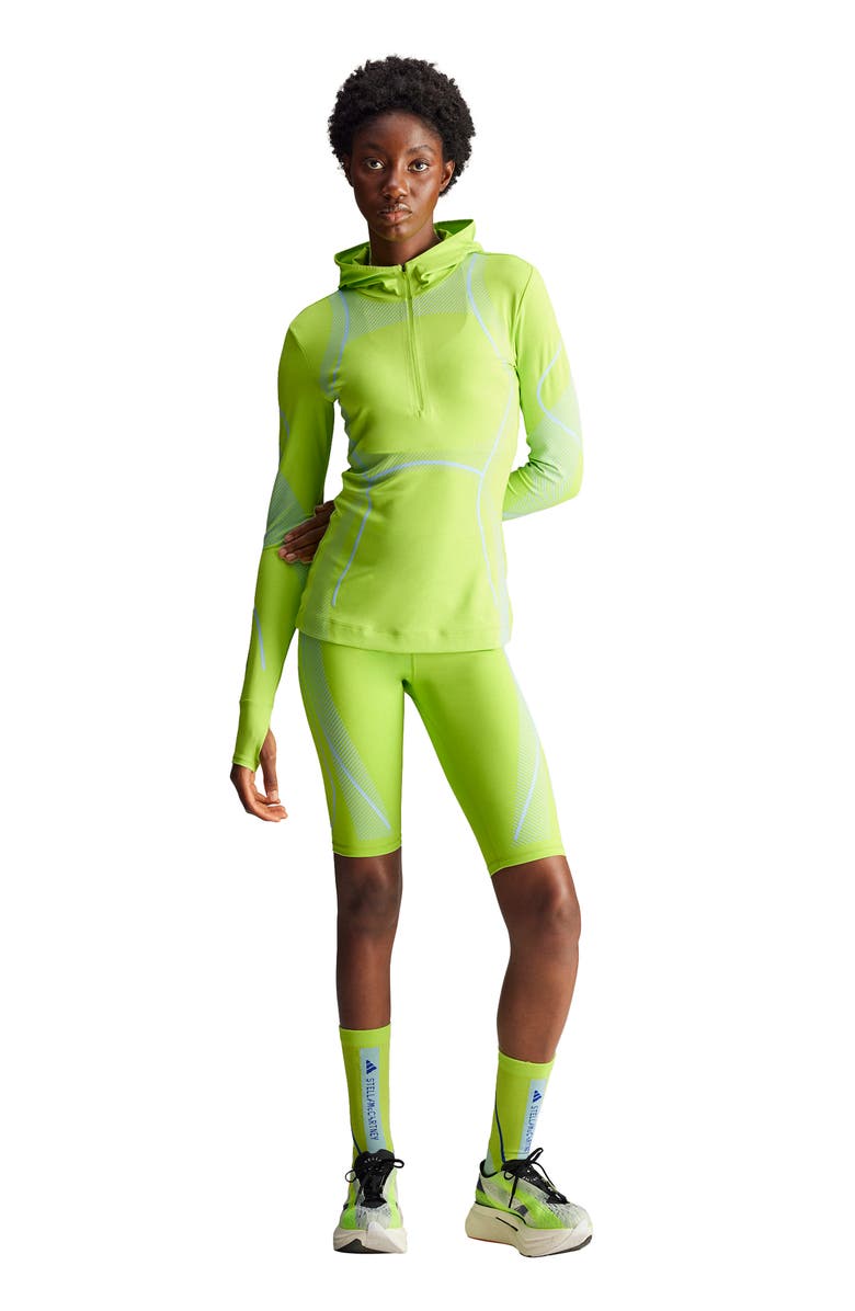 adidas by Stella McCartney Half Zip Hoodie, Alternate, color, Semi Solar Slime