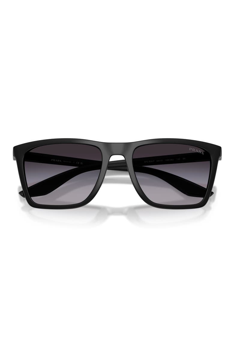 56mm Pillow Sunglasses, Alternate, color, BLACK / GREY GRADIENT
