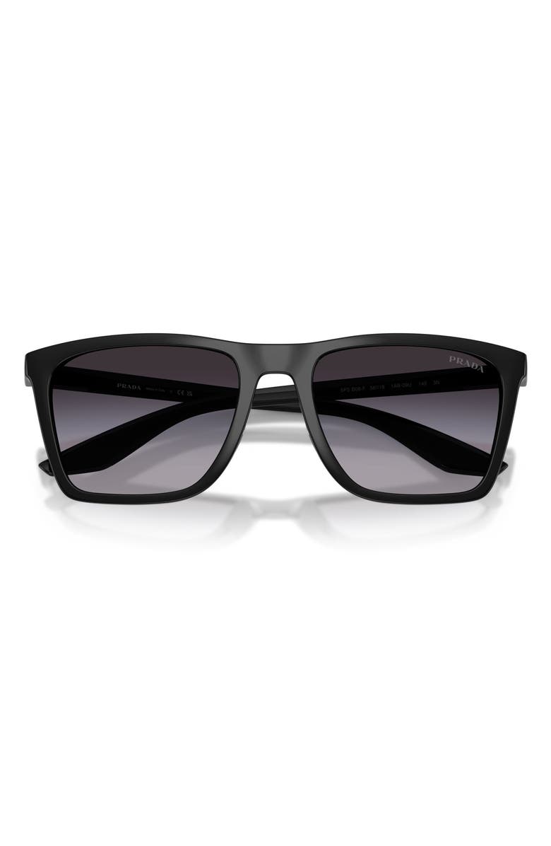 Prada Linea Rossa 56mm Pillow Sunglasses, Alternate, color, Black / Grey Gradient
