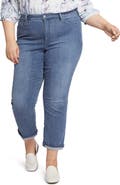 NYDJ Relaxed Straight Leg Cuff Jeans