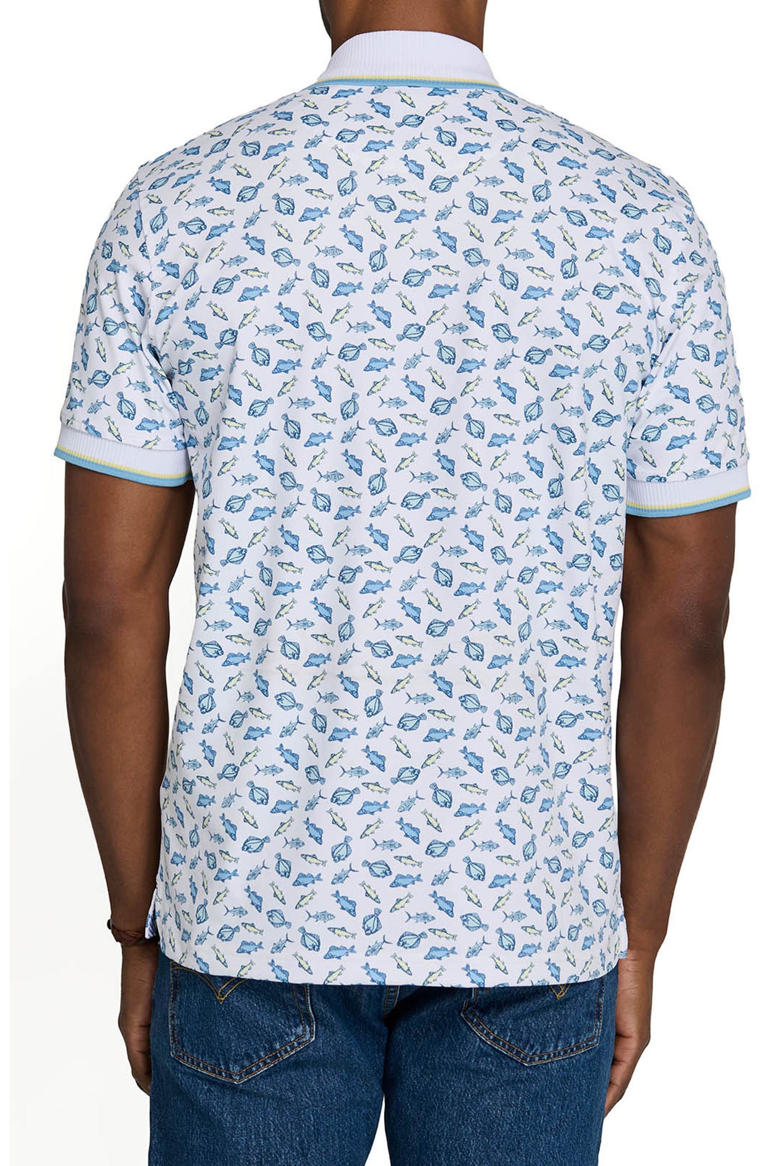 Slim Fish CONSTRUCT Slim Fit Gone Fishing Polo Short Sleeve Shirt (Men) | Nordstrom