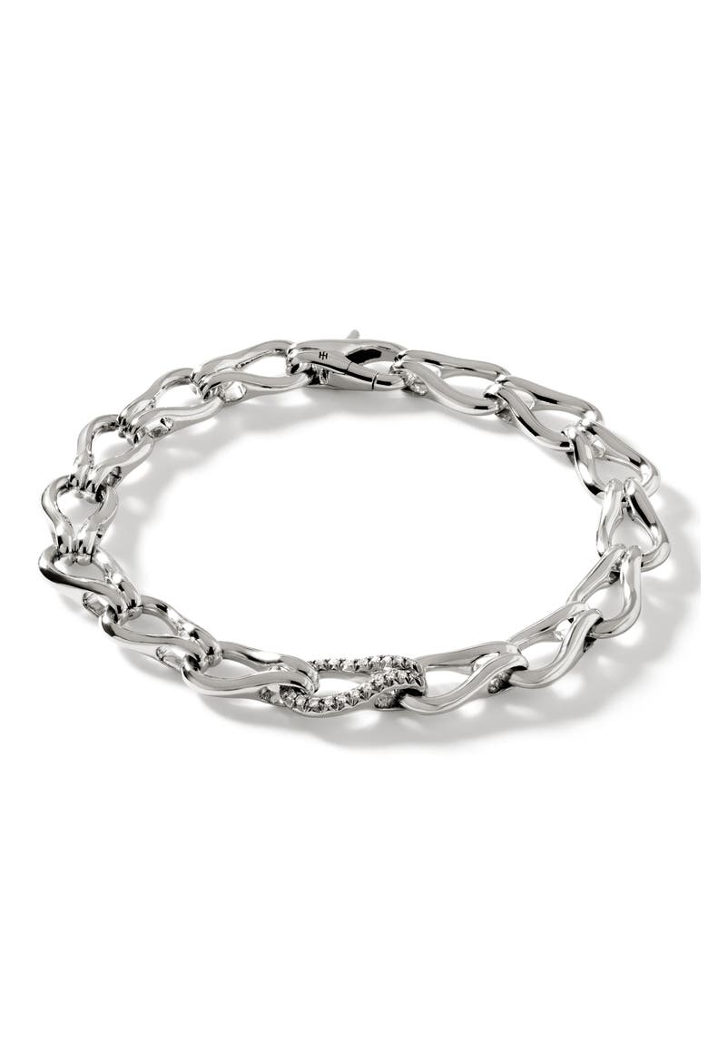 Surf Bracelet, Diamonds, 8.5mm, Main, color, SILVER