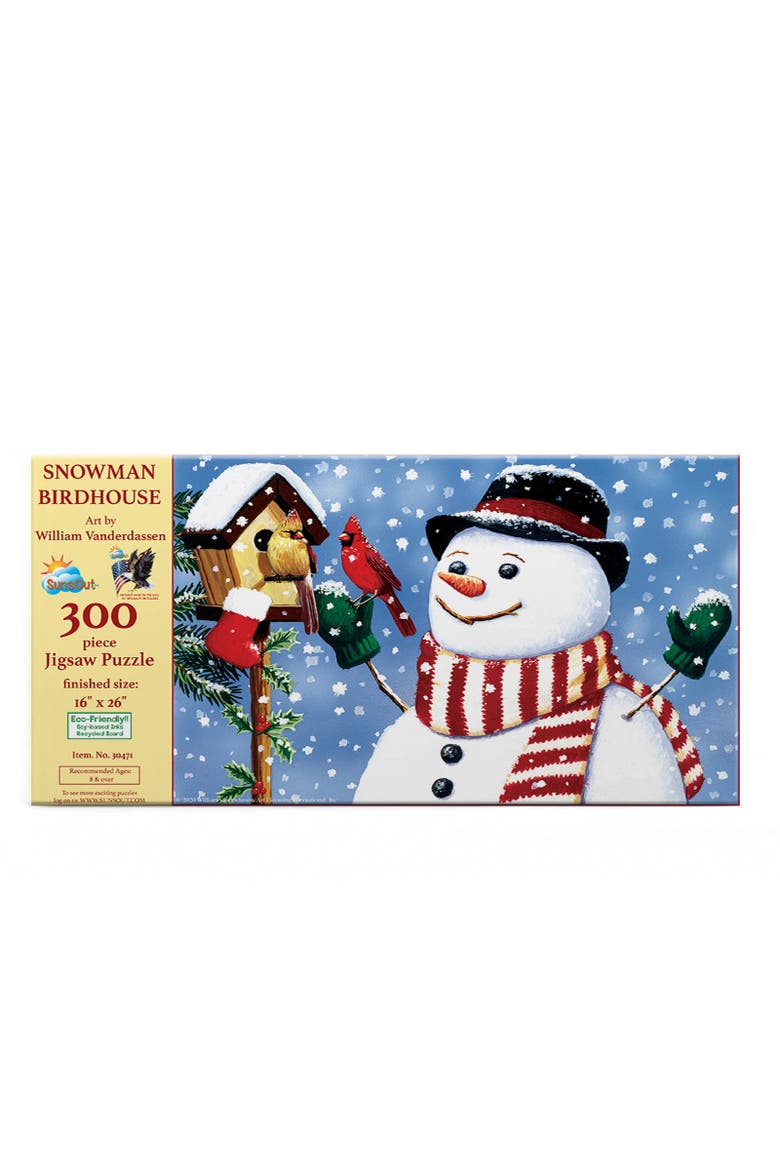 Snowman/Birdhouse 300 piece Jigsaw Puzzle for Adults, Alternate, color, Multicolor