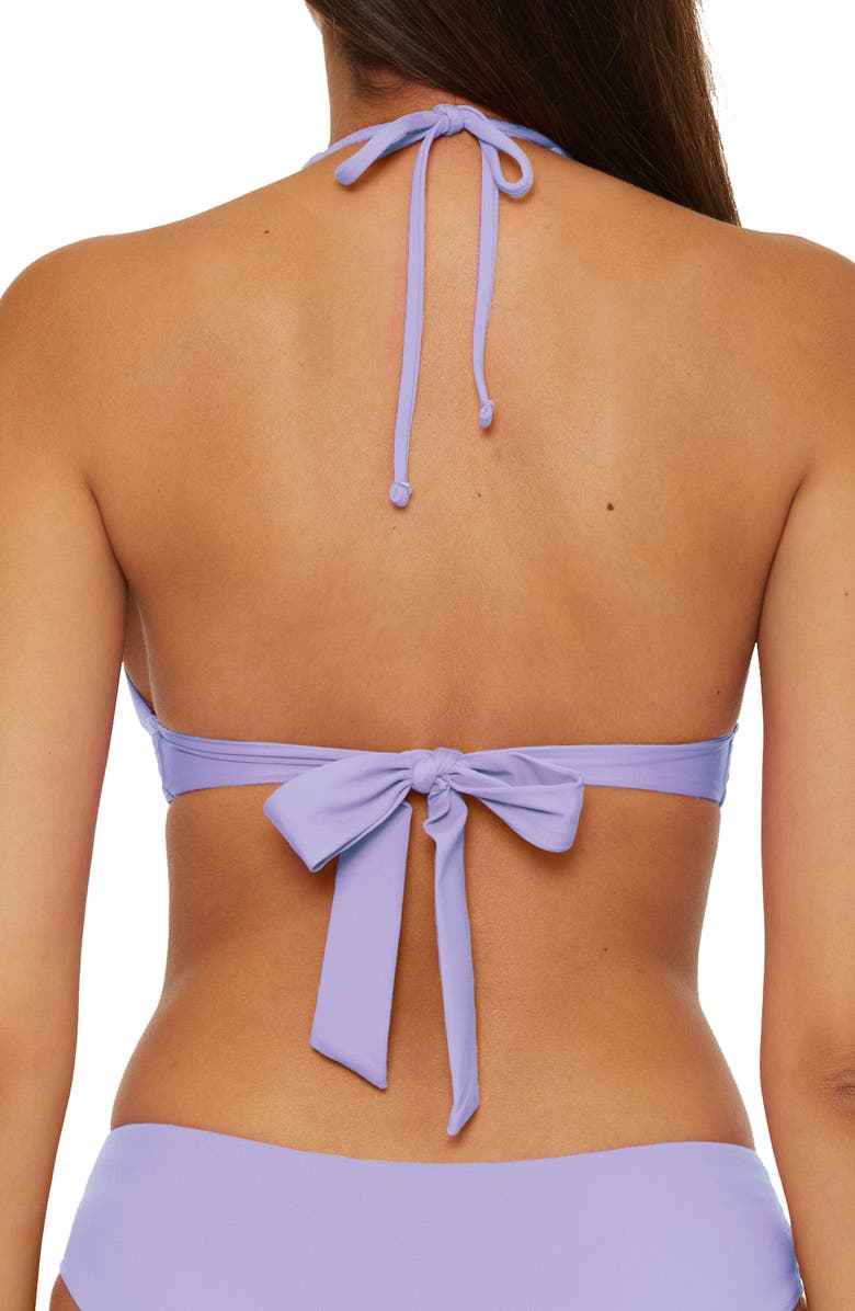 Becca Marble Canyon Ring Halter Bikini Top, Alternate, color, Bellflower