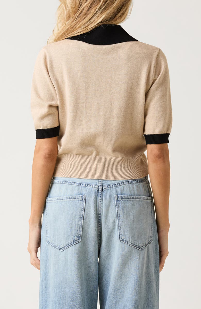 LE JEAN Cotton & Cashmere Cardigan, Alternate, color, Beige Black