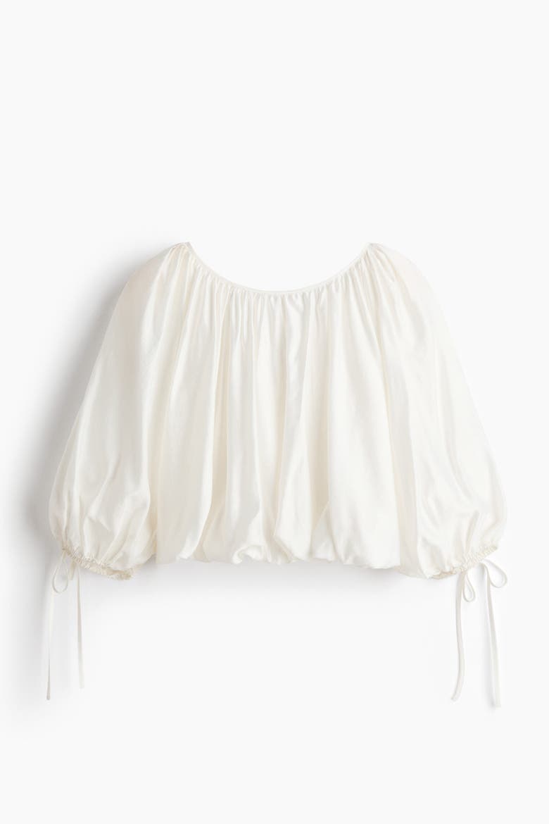 Oversized Tie-detail Blouse, Main, color, White