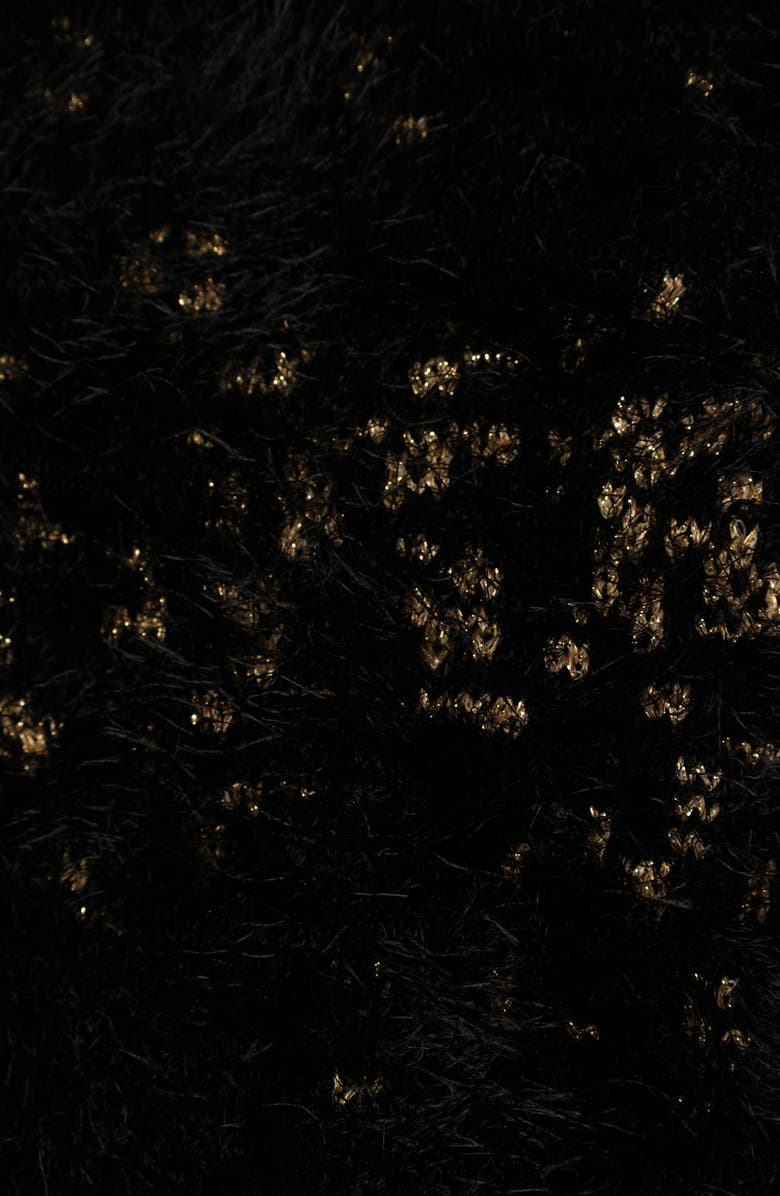 Petal & Pup Sabrina Faux Fur Sweater, Alternate, color, Black