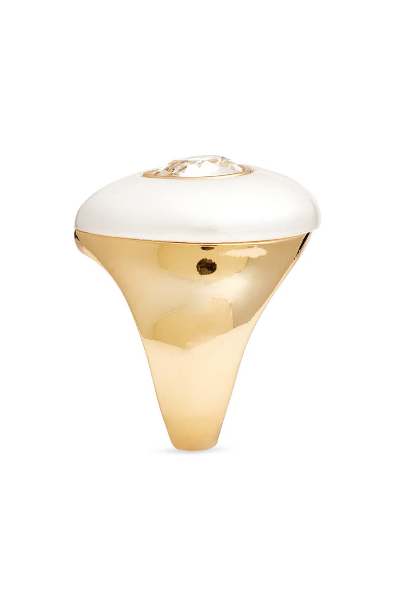 Nordstrom Crystal & Resin Pear Cocktail Ring, Alternate, color, Clear- White- Gold