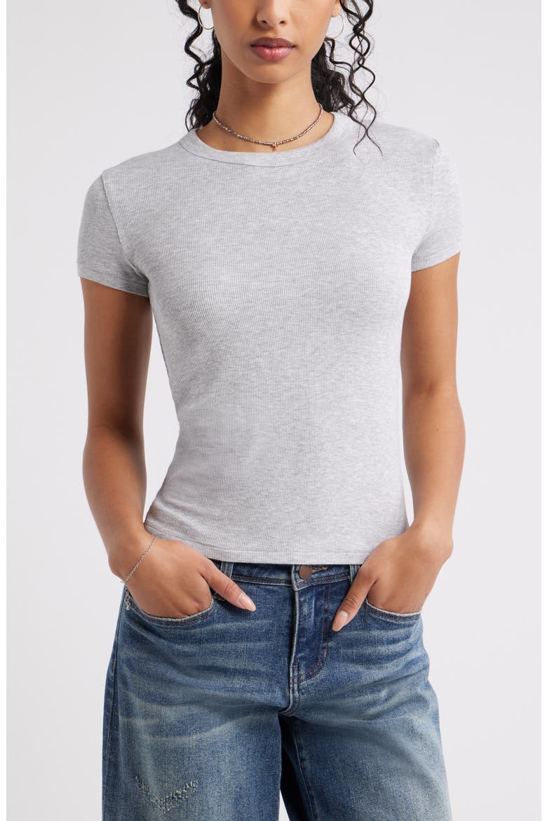 Rib T-Shirt, Main, color, GREY SOFT HEATHER