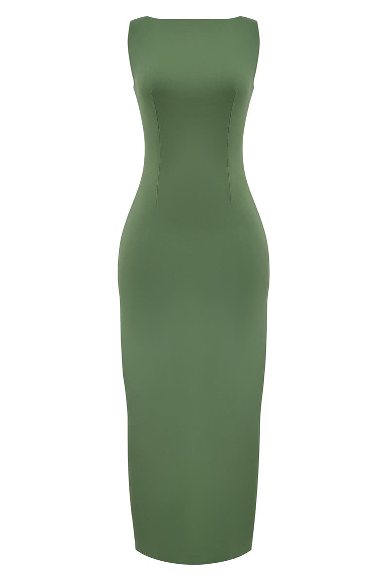 Filomena Side Slit Matte Jersey Gown, Alternate, color, DILL