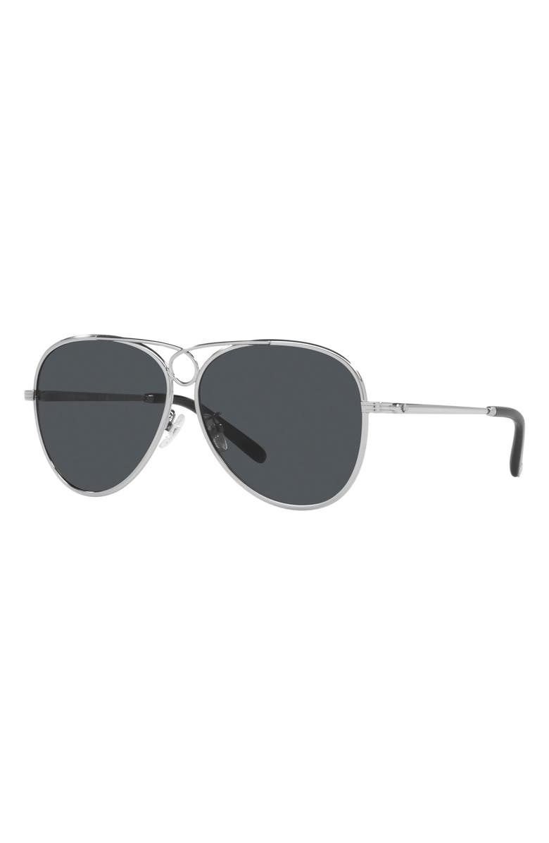 Tory Burch 59mm Aviator Sunglasses, Alternate, color, 