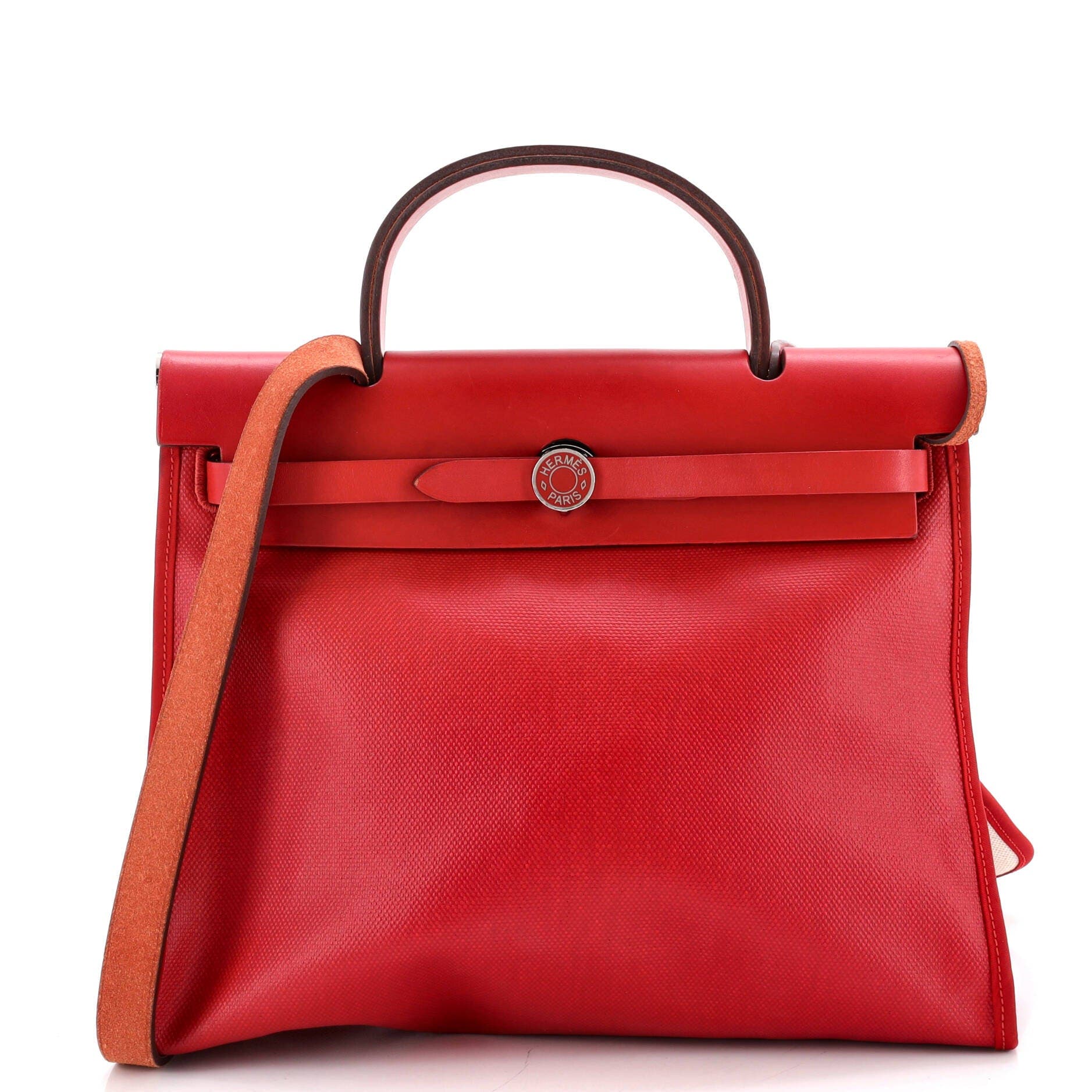 Herbag Zip Berline Vache Canvas and Leather 31, Main, color, Red