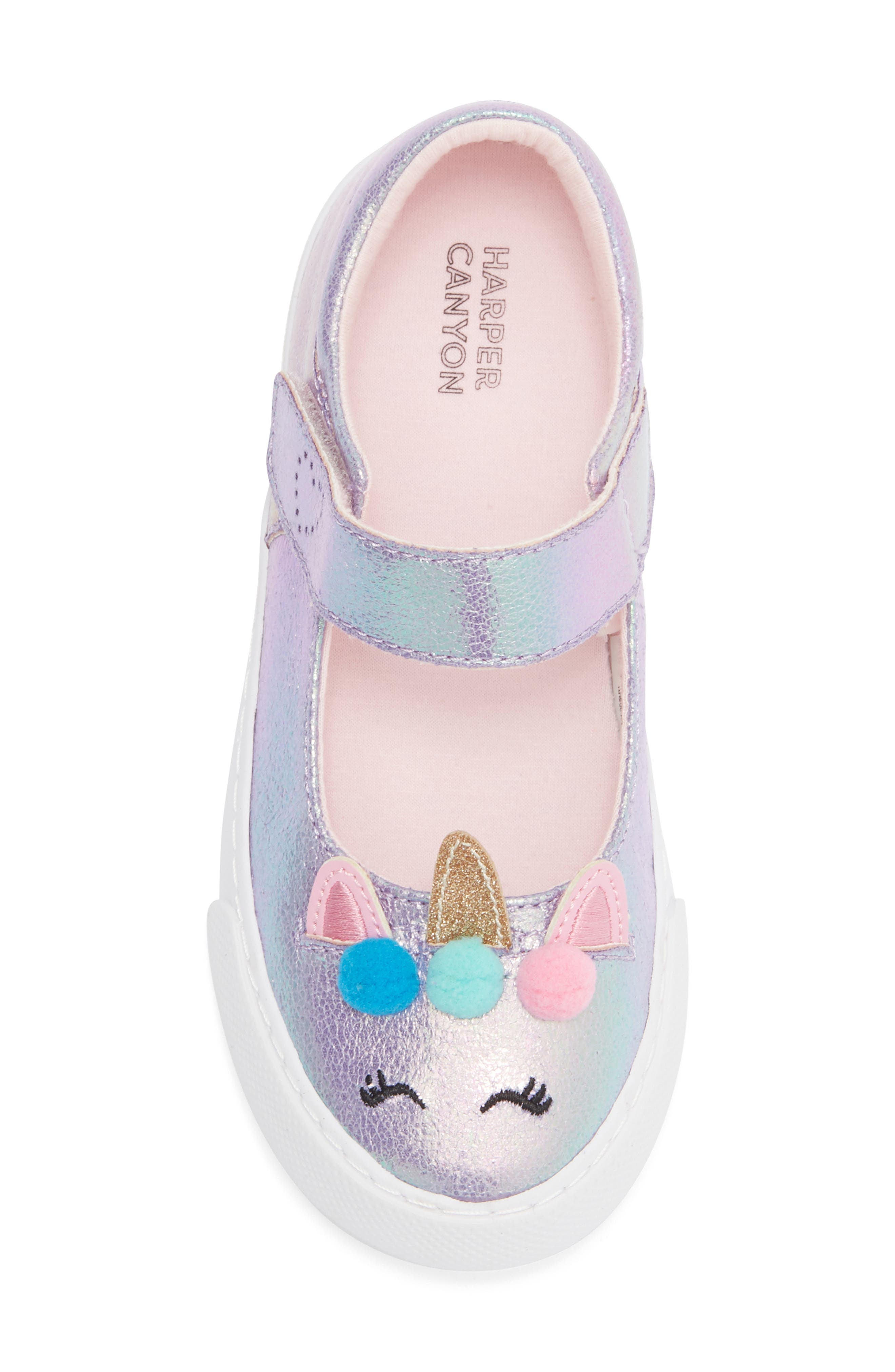 Harper Canyon Kids' Mystical Unicorn Mary Jane Flat, Alternate, color, Purple Metallic