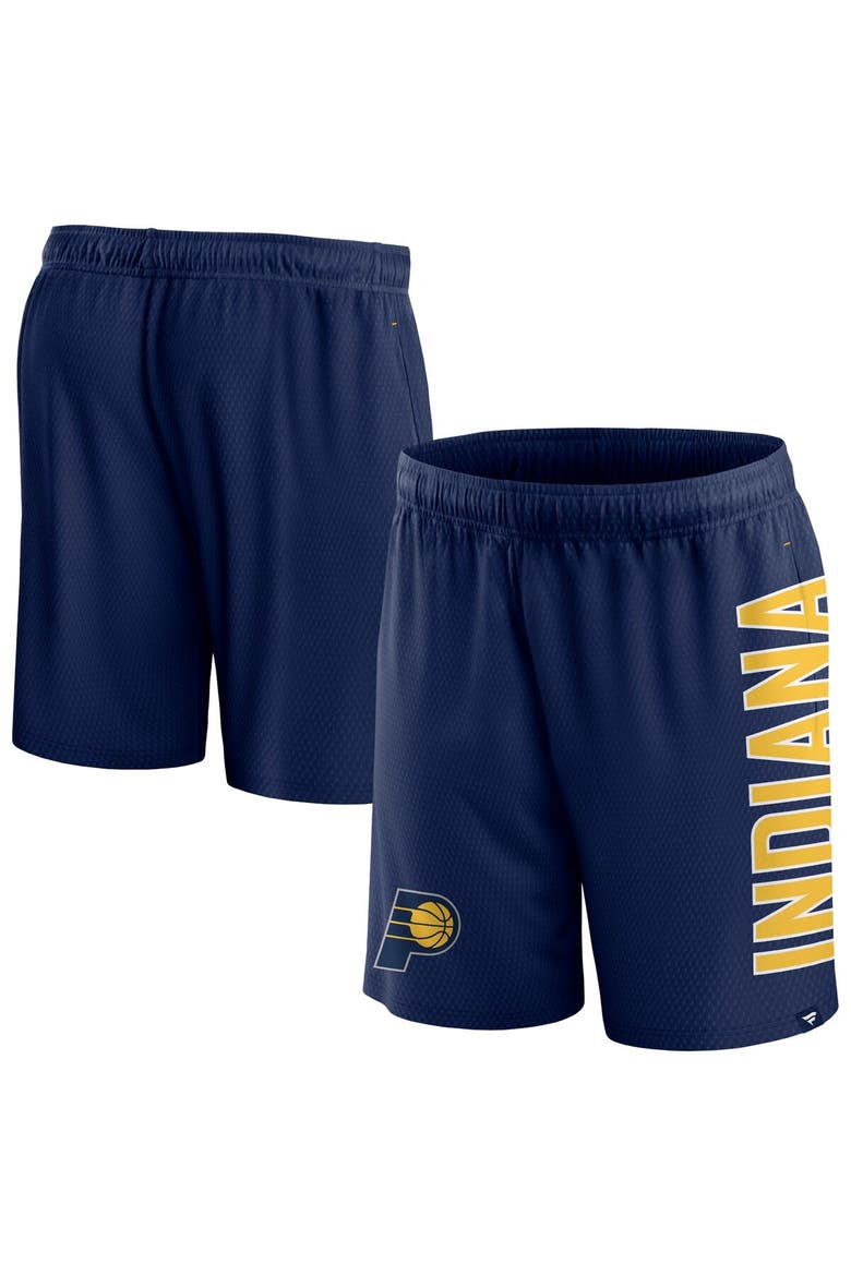 Men's Fanatics Branded Navy Indiana Pacers Post Up Mesh Shorts, Main, color, Navy