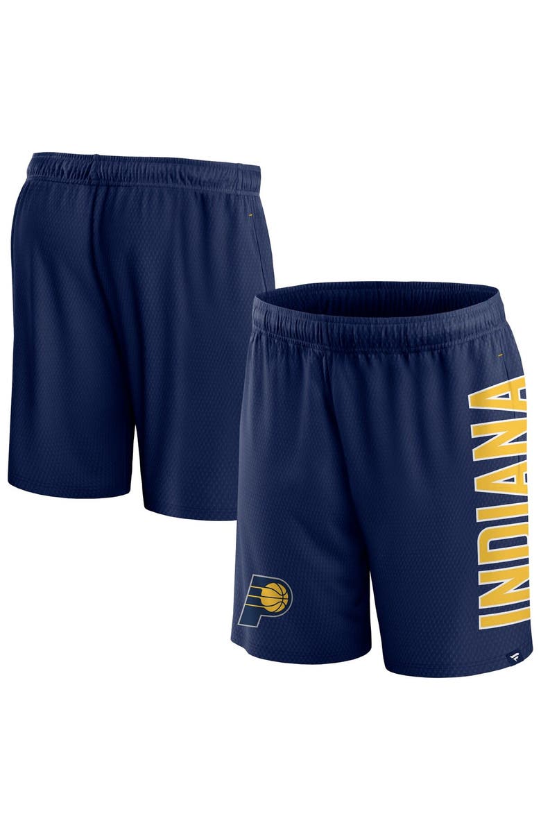 FANATICS Men's Fanatics Branded Navy Indiana Pacers Post Up Mesh Shorts, Main, color, 