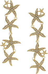 OLIVIA WELLES Starfish Faux Pearl Trail Drop Earrings