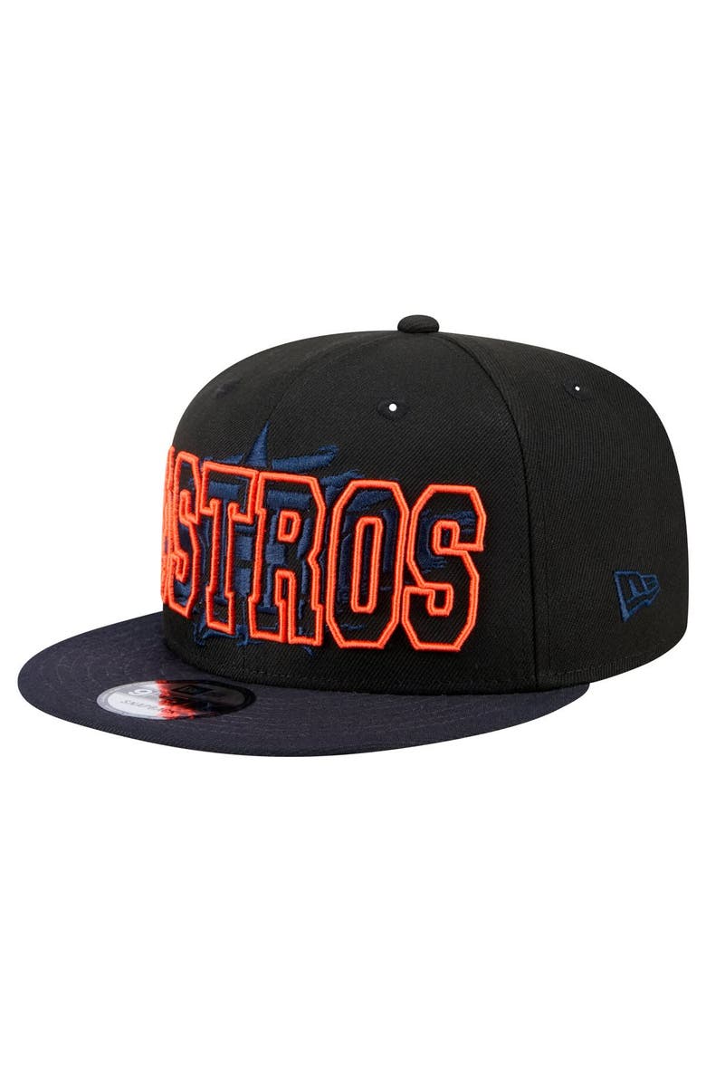 New Era Men's New Era Black Houston Astros Splatter 9FIFTY Snapback Hat, Main, color, Black