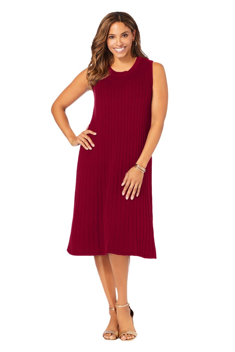 2-Piece Sweater Jacket Dress, Main, color, RICH BURGUNDY