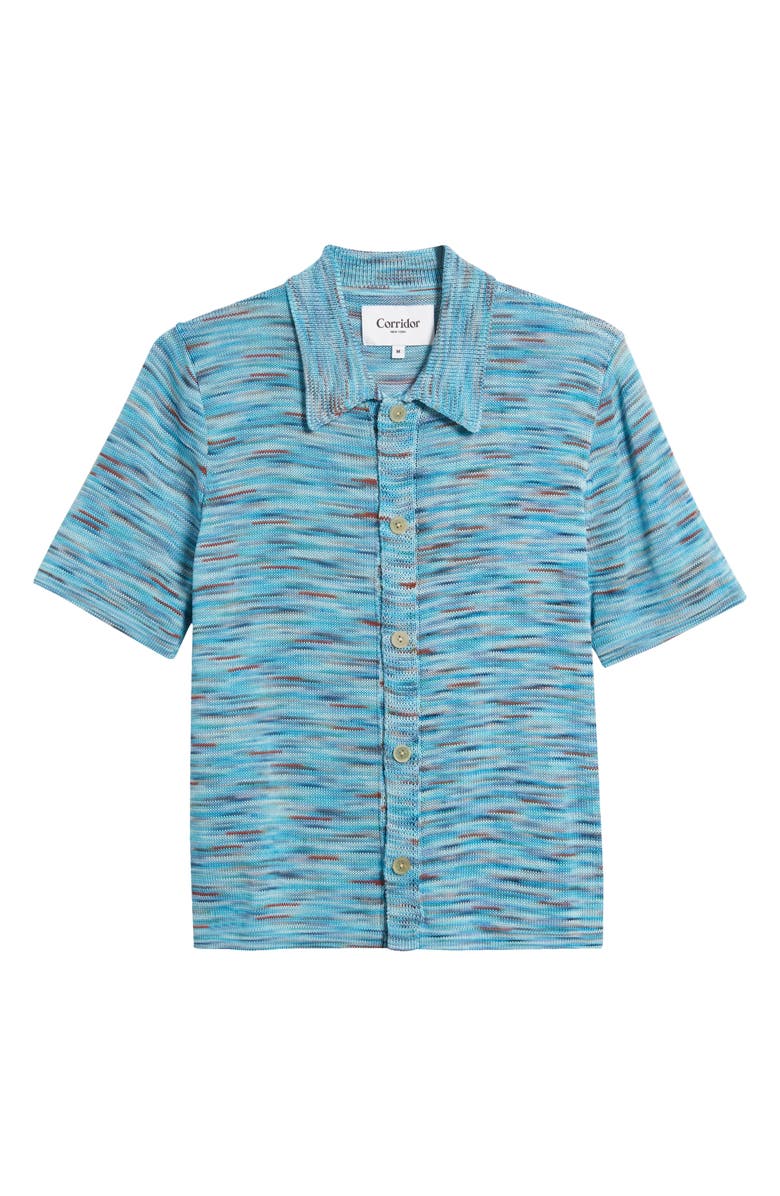 Corridor Space Dye Short Sleeve Button-Up Cardigan, Alternate, color,