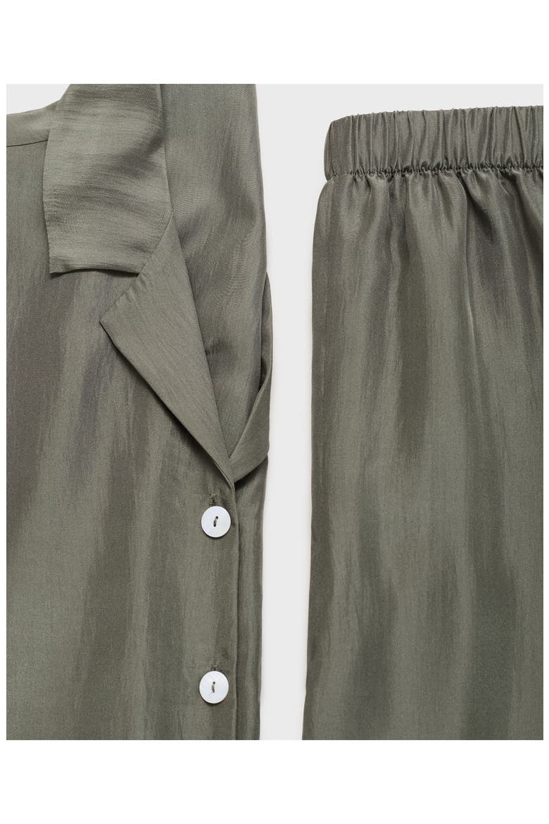 Silk Pajama Shirt, Alternate, color, FOREST GREEN