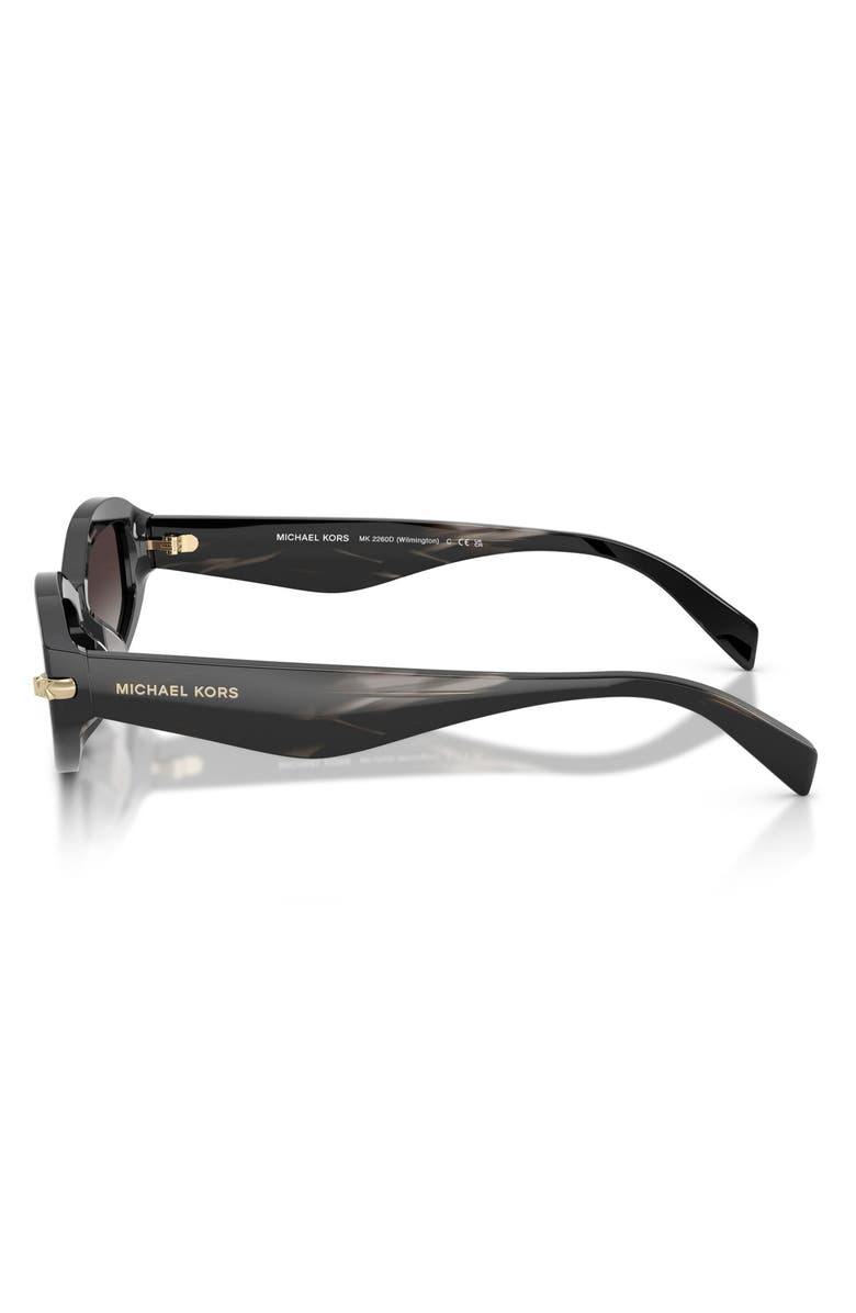 Michael Kors Wilmington 54mm Oval Sunglasses, Alternate, color, Black Horn / Light Grey