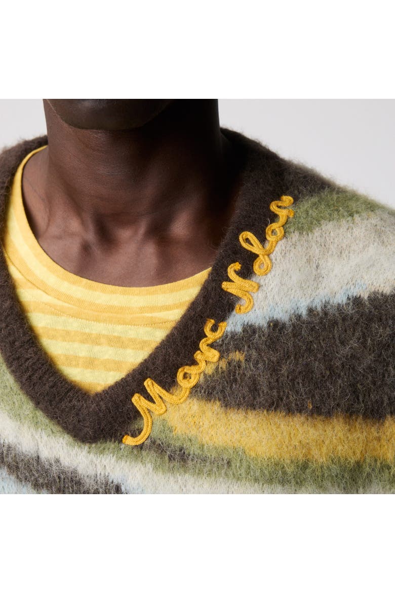 Marble Alpaca Vest, Alternate, color, Marbled Green Multicolor