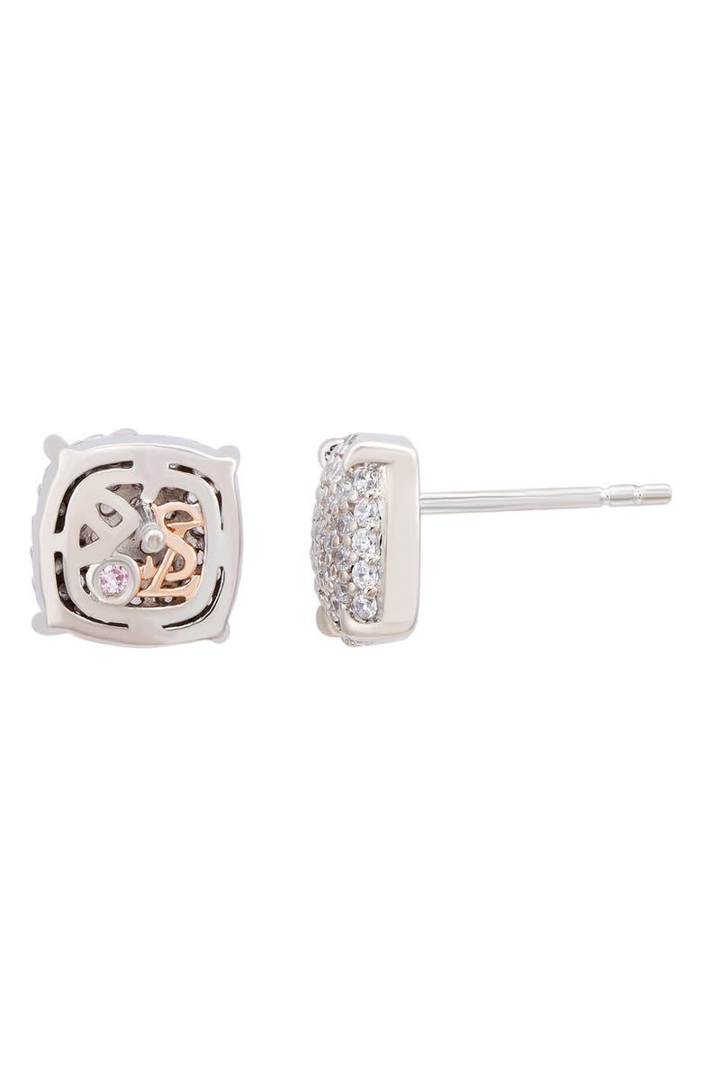 SUZY LEVIAN CZ Pavé Cushion Stud Earrings, Alternate, color, Silver