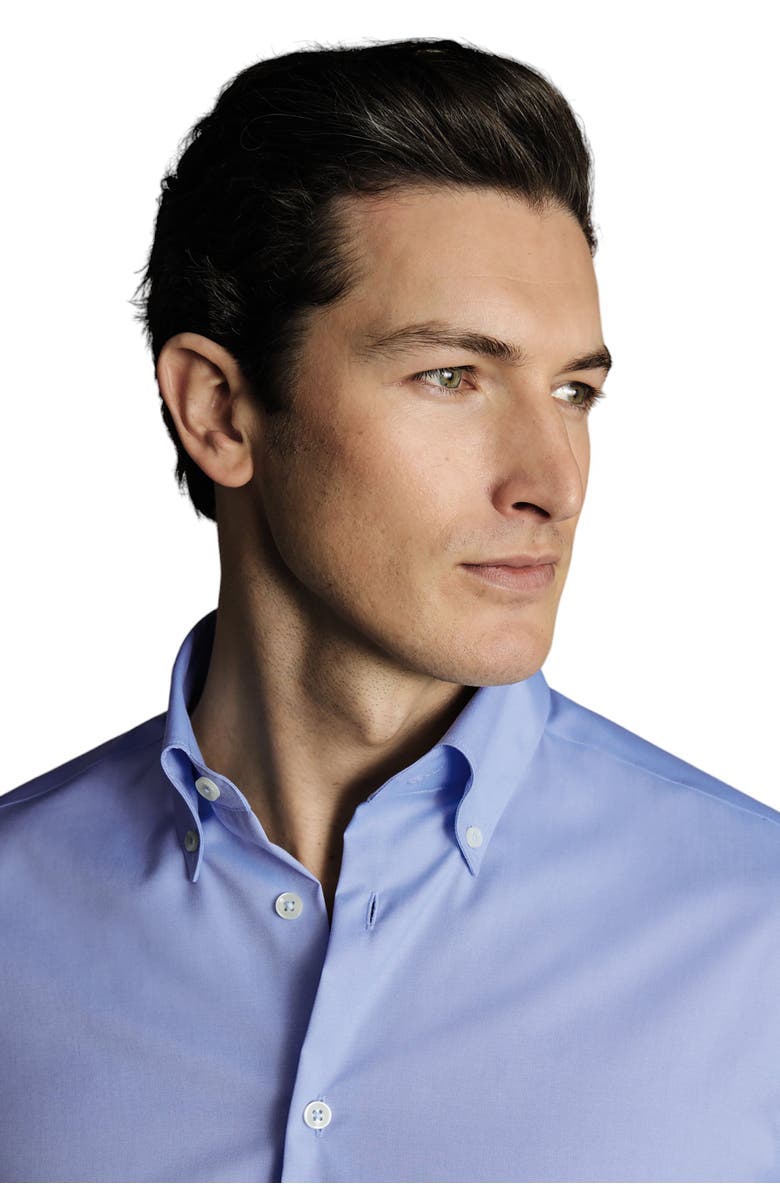 Charles Tyrwhitt Non-Iron Button-Down Oxford Slim Fit Shirt Single Cuff, Alternate, color, Sky Blue