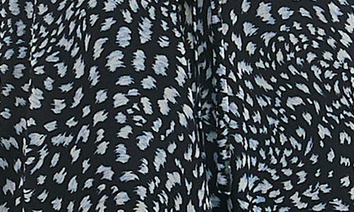 NINA LEONARD NINA LEONARD MOCK NECK FLUTTER SLEEVE MIDI DRESS 
