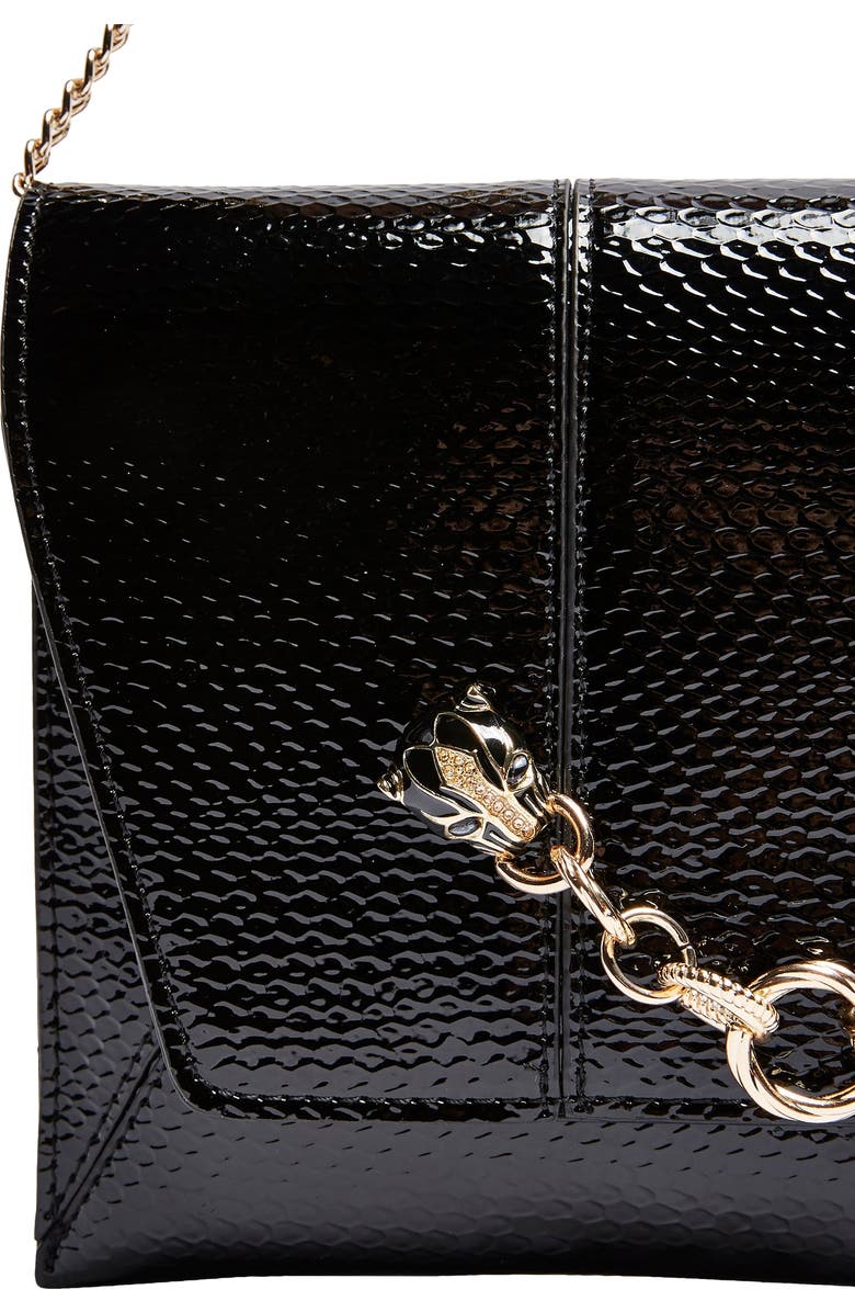 Topshop Panther Chain Clutch Crossbody Bag, Alternate, color,