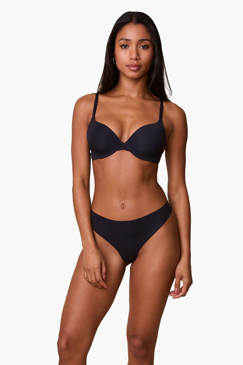 Base T-Shirt Bra, Alternate, color, Black