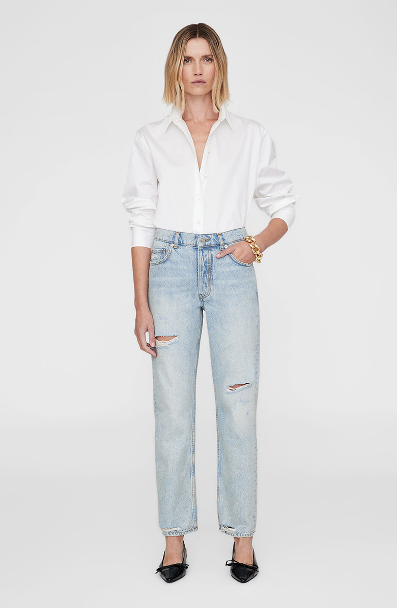 ANINE BING Destructed Bleached Kate Jean, Alternate, color, Destructed Bleached Blue